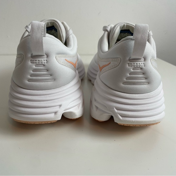 Hoka One One Bondi 8 Womens Size 9.5B White Cantaloupe Sneakers 1127952WLP - Picture 5 of 10